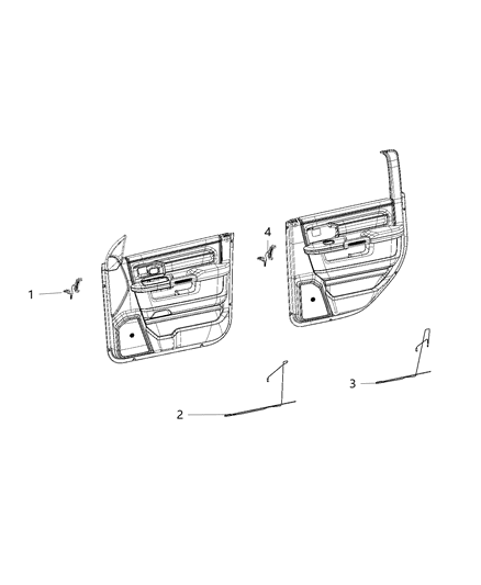 2020 Ram 3500 Door Handle Diagram for 68367463AC