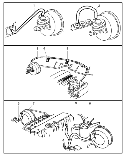 2001 Jeep Cherokee Power Brake Vacuum Booster Hose Diagram