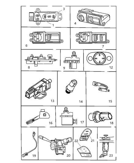 1998 Dodge Intrepid Switch-Central Locking Diagram for 4760162AB