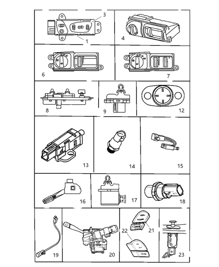 1998 Dodge Intrepid Switch-HEADLAMP Diagram for 4760151AC