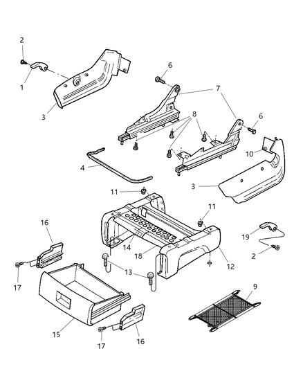 2007 Dodge Caravan Front Seat - Attaching Parts Diagram 1