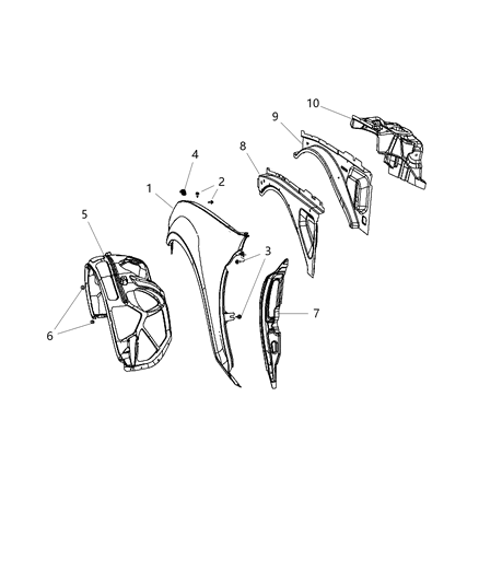 2014 Dodge Charger Shield-Splash Diagram for 68083028AH