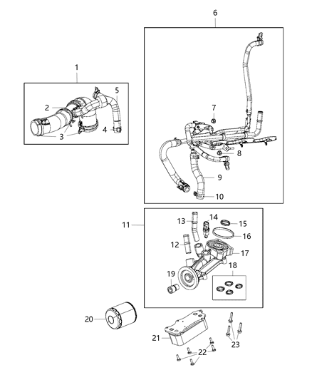 2014 Ram 3500 Hose-Heater Supply And Return Diagram for 68190596AD