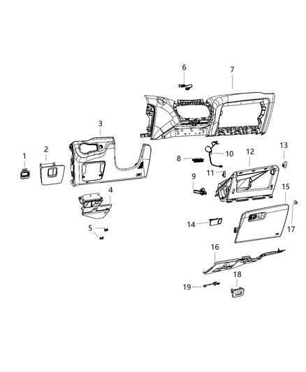 2021 Jeep Cherokee Panel-Instrument Lower Diagram for 7CZ99DX9AA