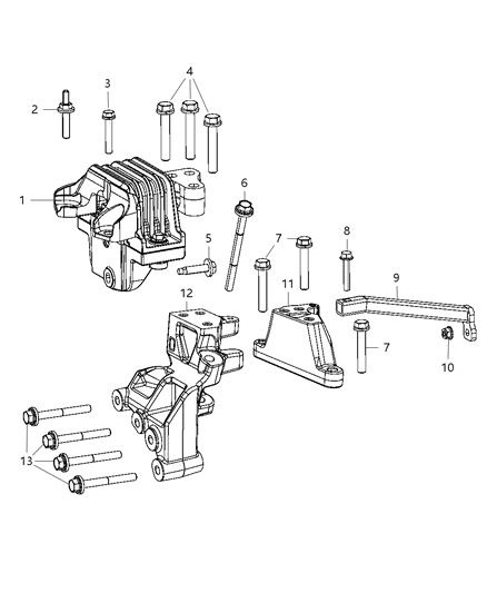 2015 Dodge Journey Engine Mounting Left Side Diagram 1