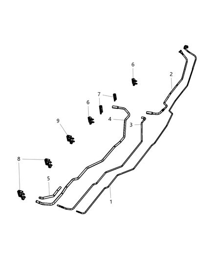 2020 Ram 3500 Fuel Lines/Tubes, Rear Diagram