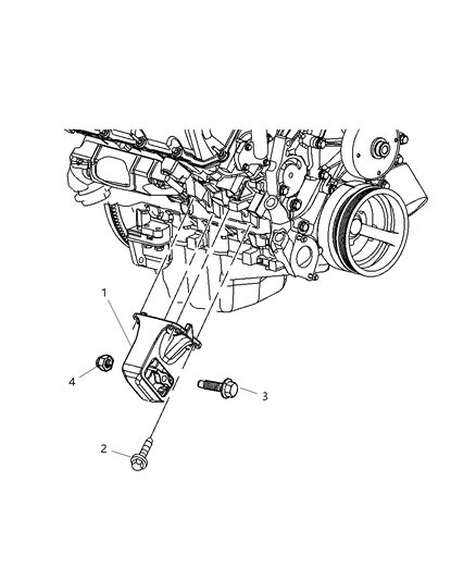 2002 Dodge Ram 1500 Engine Mounting, Front Diagram 2