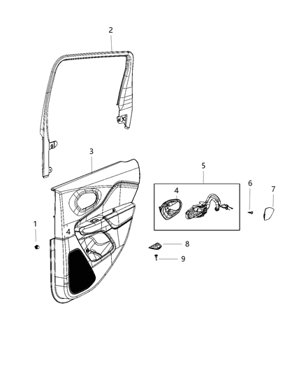 2021 Jeep Cherokee Panel-Rear Door Trim Diagram for 6UN391CCAB