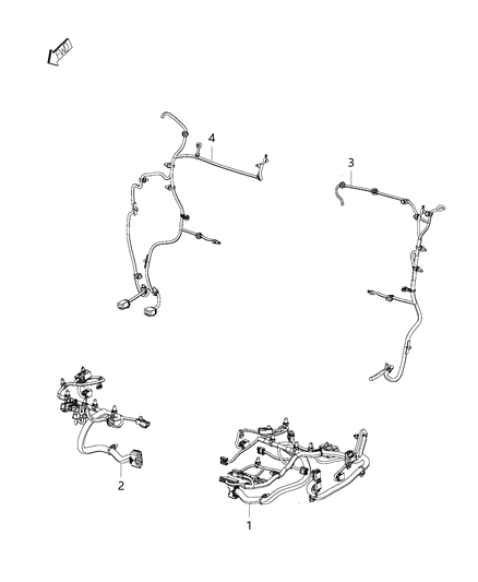 2016 Jeep Cherokee Wiring - Front Seats Diagram