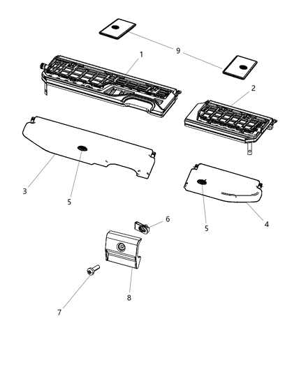 2011 Ram 1500 STRIKER-DECKLID Latch Diagram for 55365125AA