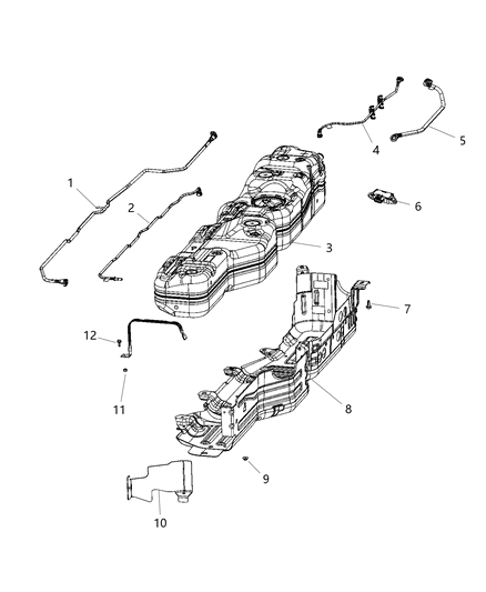 2020 Jeep Gladiator Fuel Tank Diagram for 68332308AA