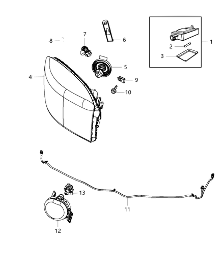 2016 Ram 2500 Lamps, Front Diagram 1