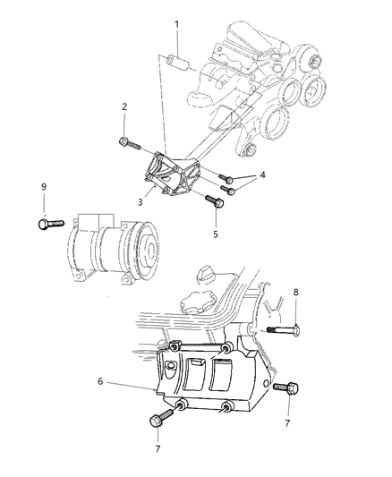 1997 Chrysler Concorde Compressor Mounting Diagram