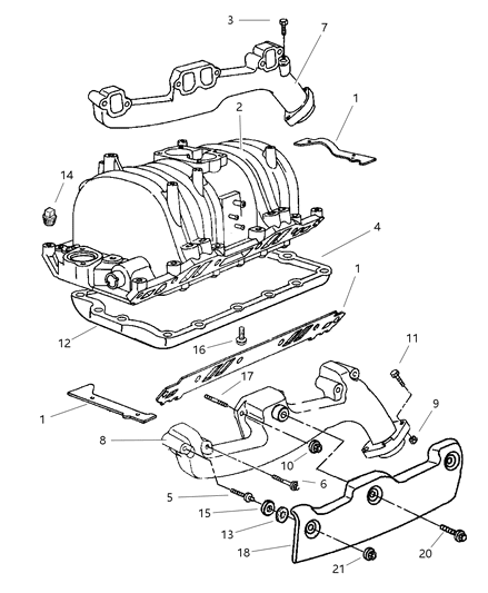 1997 Jeep Grand Cherokee Pan-Intake Manifold Diagram for 53006617