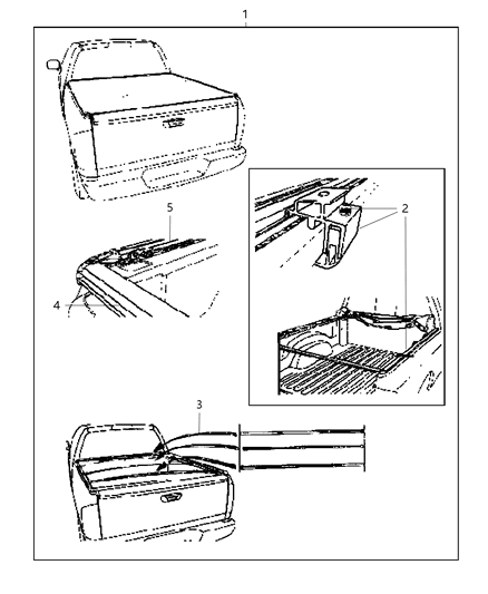 2012 Ram 3500 Pickup Cover, Tonneau Diagram 1