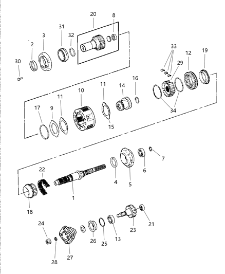 2001 Dodge Ram 3500 Gear Input Diagram for 5015441AA