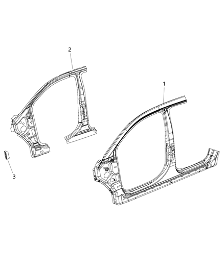 2020 Dodge Journey Panel-Body Side Aperture Inner Diagram for 68373040AC