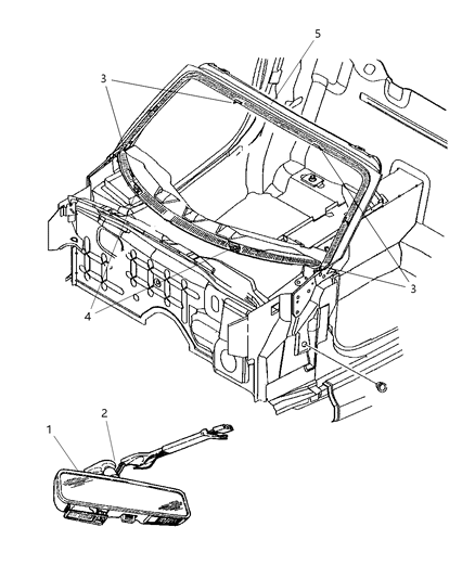 2001 Chrysler Prowler Glass-Shipping Assembly - 05 Lite Diagram for 5014167AA