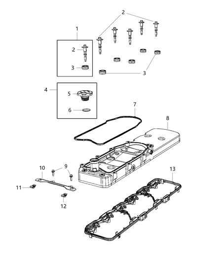 2020 Ram 3500 Pickup Cylinder Head Covers Diagram 3