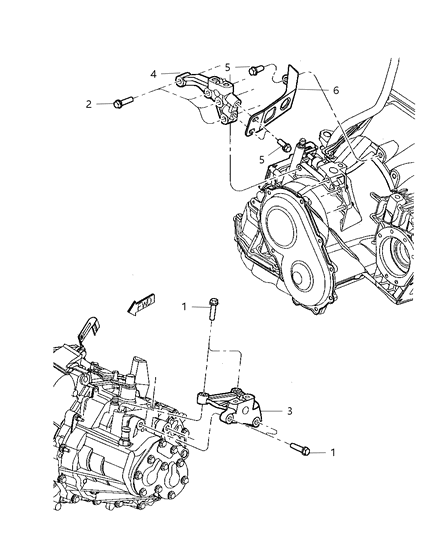 2003 Chrysler PT Cruiser Engine Mount - Brackets Diagram