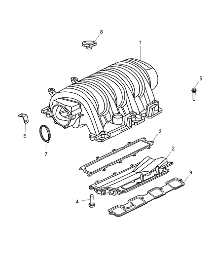 2005 Dodge Magnum Manifolds - Intake & Exhaust Diagram 4