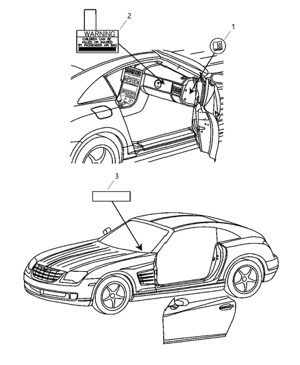 2008 Chrysler Crossfire Label Diagram for 5136006AA
