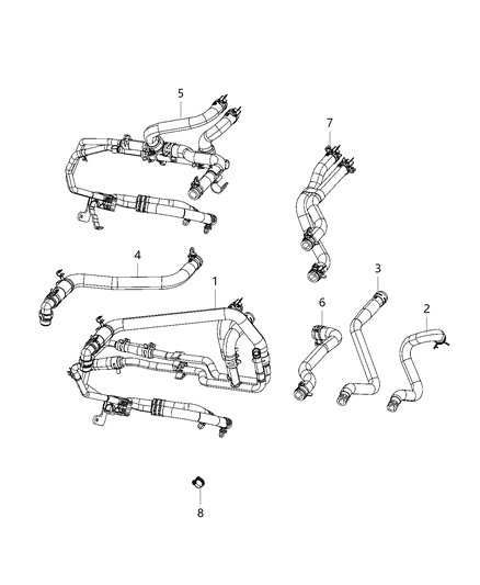 2014 Dodge Journey Hose-Heater Supply And Return Diagram for 5058938AE