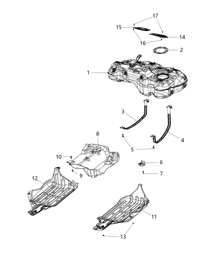 2018 Jeep Compass Fuel Tank Rear Diagram for 68368223AB