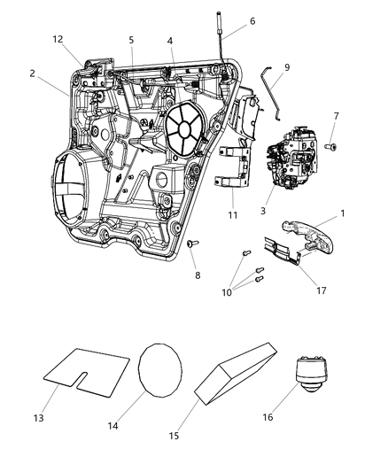 2010 Dodge Journey Rear Door Latch Diagram for 4589697AA