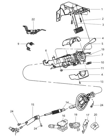 2007 Dodge Ram 3500 Intermediate Shaft Diagram for 55351302AH