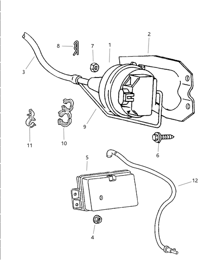 1998 Dodge Ram 2500 Cable-Speed Control Diagram for 52079311