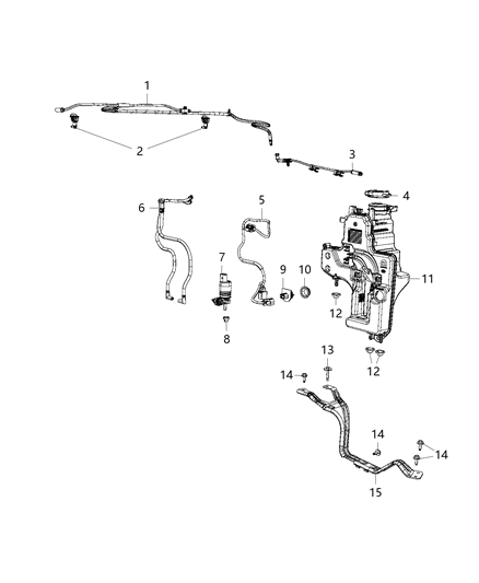 2018 Jeep Wrangler Reservoir-Windshield Washer Diagram for 68382597AA