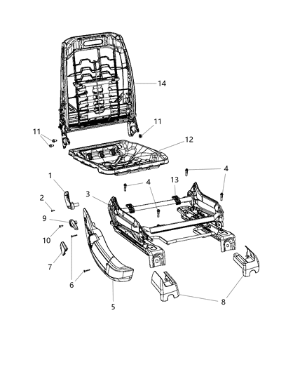 2008 Dodge Charger Shield-Seat Diagram for 1AN561D5AA