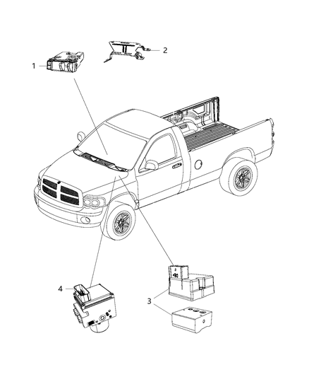 2016 Ram 4500 Anti-Lock Brake System Module Diagram for 68295364AA