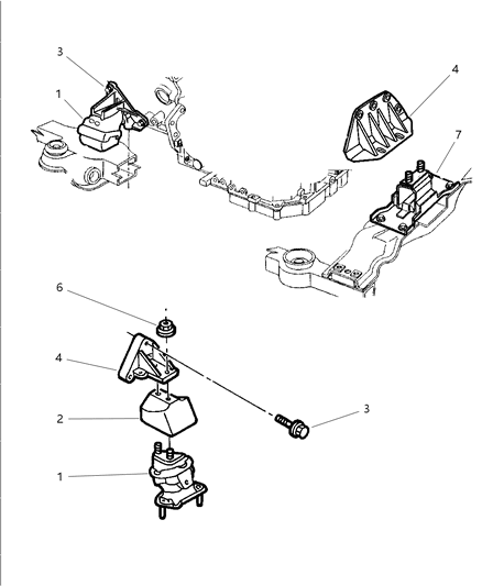 2000 Chrysler LHS Engine Mounts Diagram 2