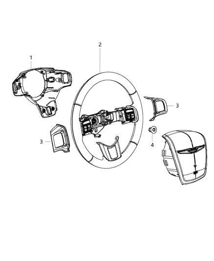 2011 Chrysler 300 Cover-Steering Wheel Back Diagram for 1VT88DX9AA