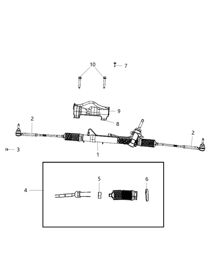 2008 Chrysler Town & Country Gear Rack & Pinion Diagram