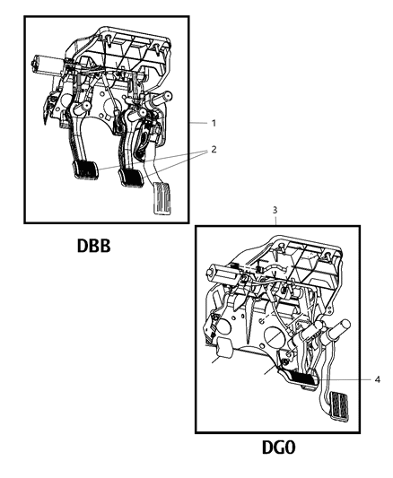 2008 Dodge Ram 3500 Pickup Pedal, Brake, Power Adjustable Diagram