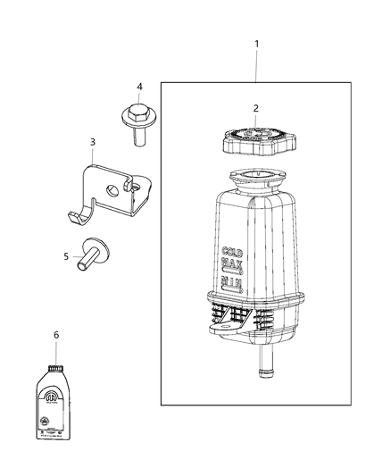 2019 Jeep Wrangler Reservoir-Power Steering Fluid Diagram for 68252490AC