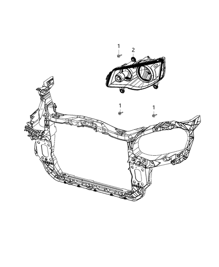 2020 Dodge Grand Caravan Lighting, Headlamp & Front End Diagram 1