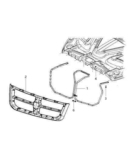 2009 Dodge Dakota Grille-Radiator Diagram for 1FZ31CDMAB