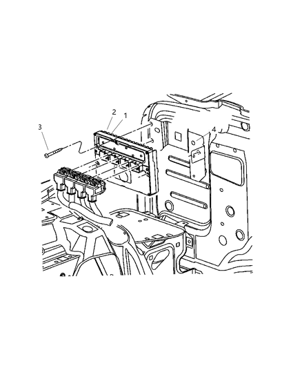 2005 Jeep Wrangler Bracket-Module Diagram for 55395180AA