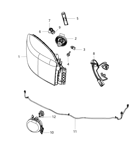 2012 Ram 1500 Lamps, Front Diagram