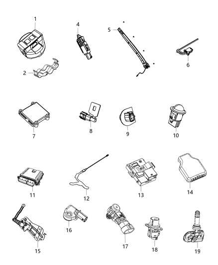 2015 Jeep Cherokee Sensor-HEADLAMP Diagram for 68197355AA