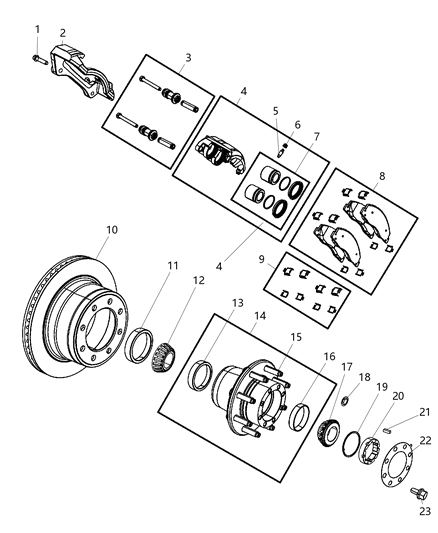 2010 Dodge Ram 2500 Brakes, Rear, Disc Diagram