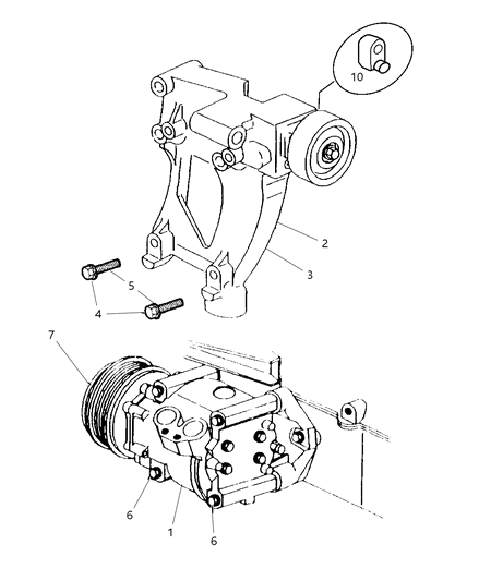 2000 Chrysler Cirrus COMPRES0R-Air Conditioning Diagram for 5016695AA