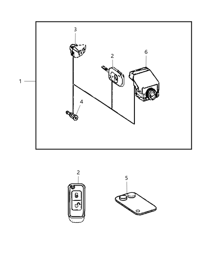 2009 Dodge Sprinter 3500 Key-Remote Control Complete Diagram for 68021567AB