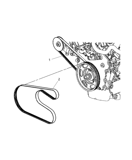2005 Chrysler Sebring Sedan & Convertible Drive Belts Diagram 2