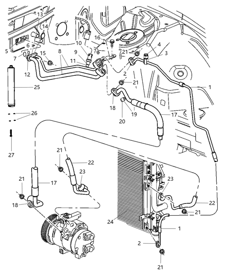 2011 Dodge Charger Line-A/C Liquid Diagram for 55111273AB