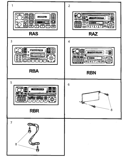 2001 Dodge Ram 2500 Radio-AM/FM Cassette With Cd Cont Diagram for 4704386AD